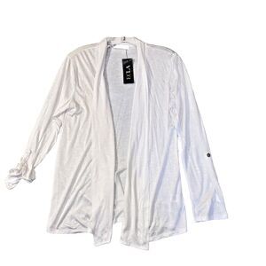 Cardigan Womens Open Size S Small White Long Sleeve Cover Lightweight